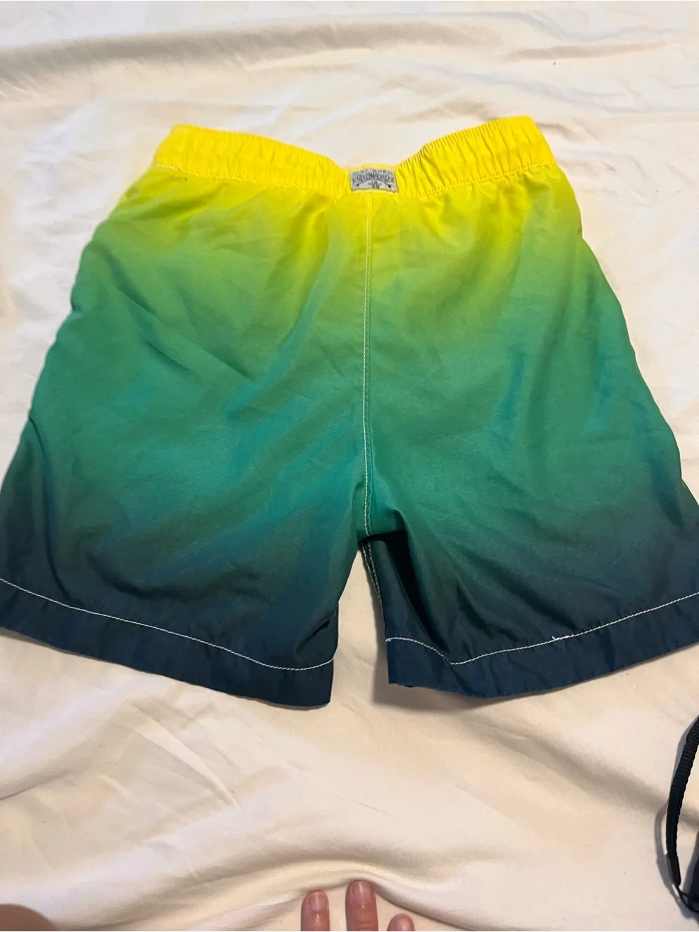 GAP Kids Boys M 8 Gap Surf Ombré Swim Trunks Board Shorts Yellow Green Blue